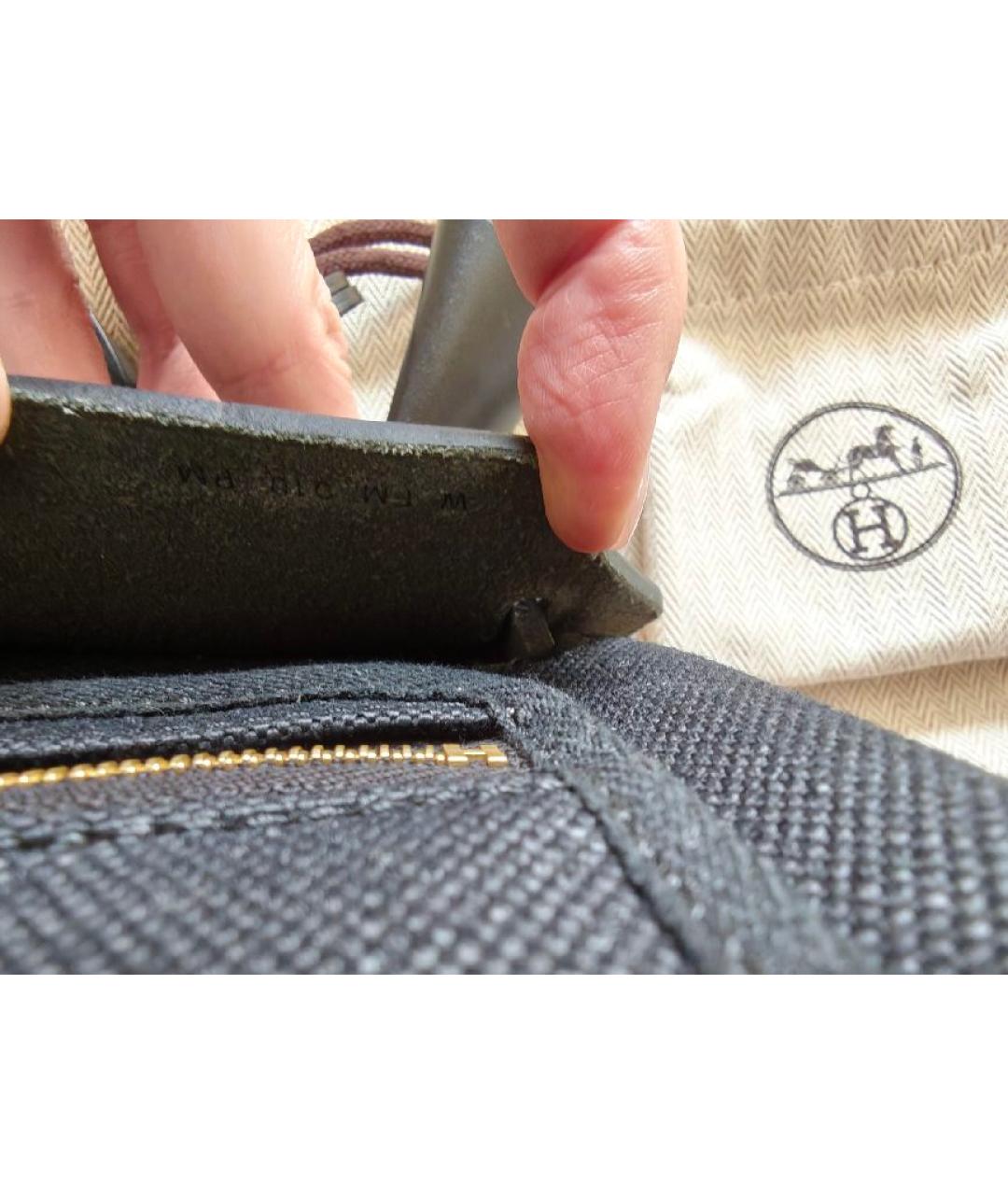 HERMES Черная тканевая сумка через плечо, фото 9