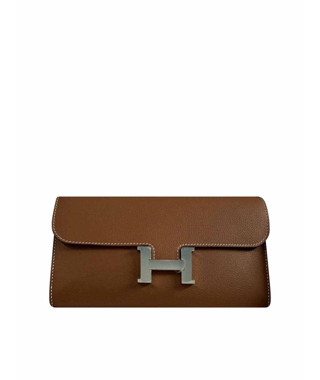 HERMES Коричневая кожаная сумка через плечо, фото 1