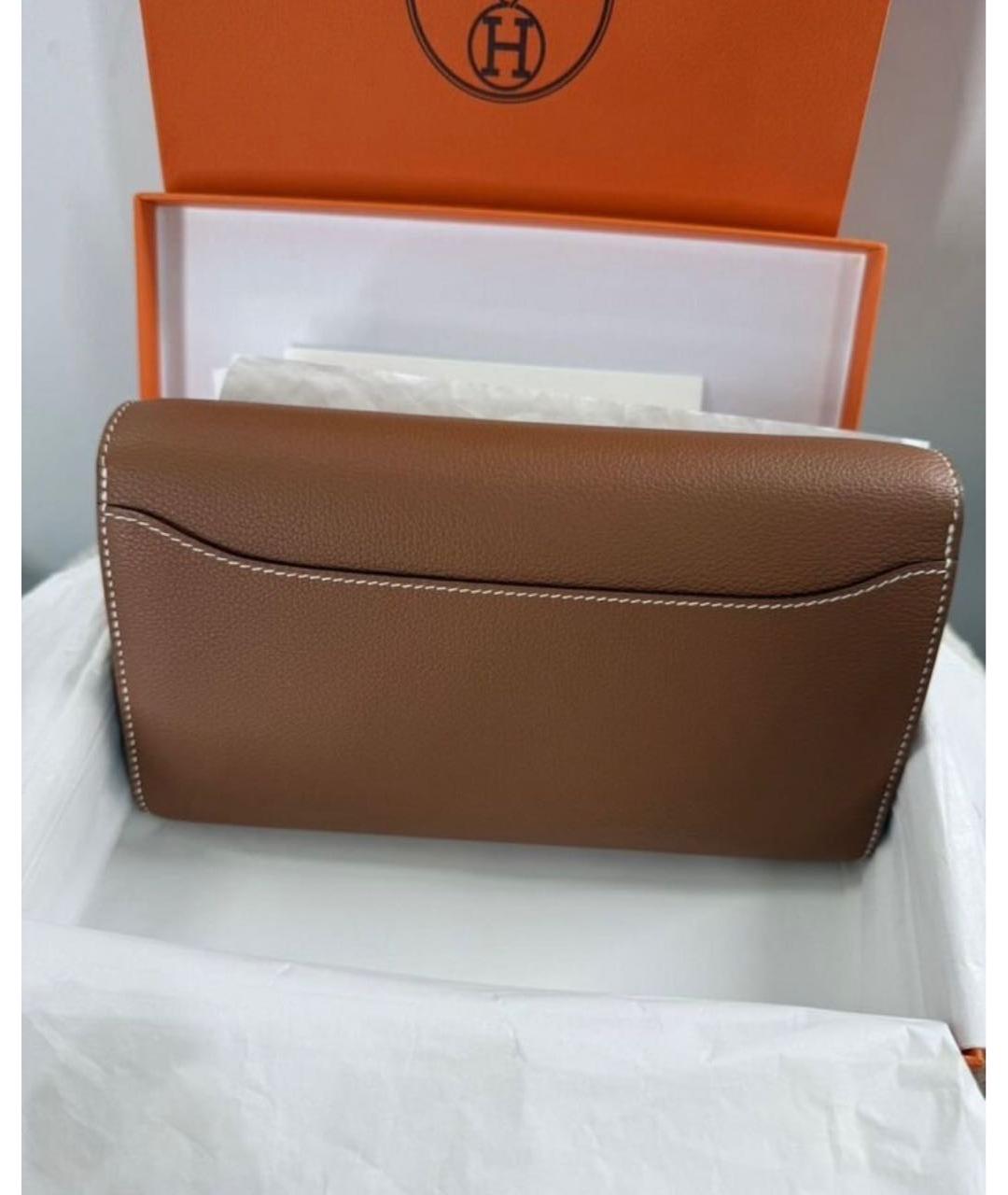 HERMES Коричневая кожаная сумка через плечо, фото 2