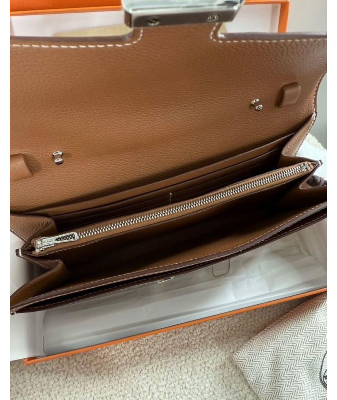 HERMES Коричневая кожаная сумка через плечо, фото 3