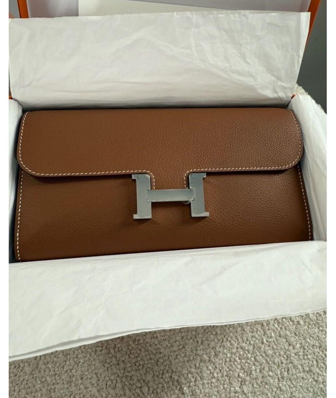 HERMES Коричневая кожаная сумка через плечо, фото 8