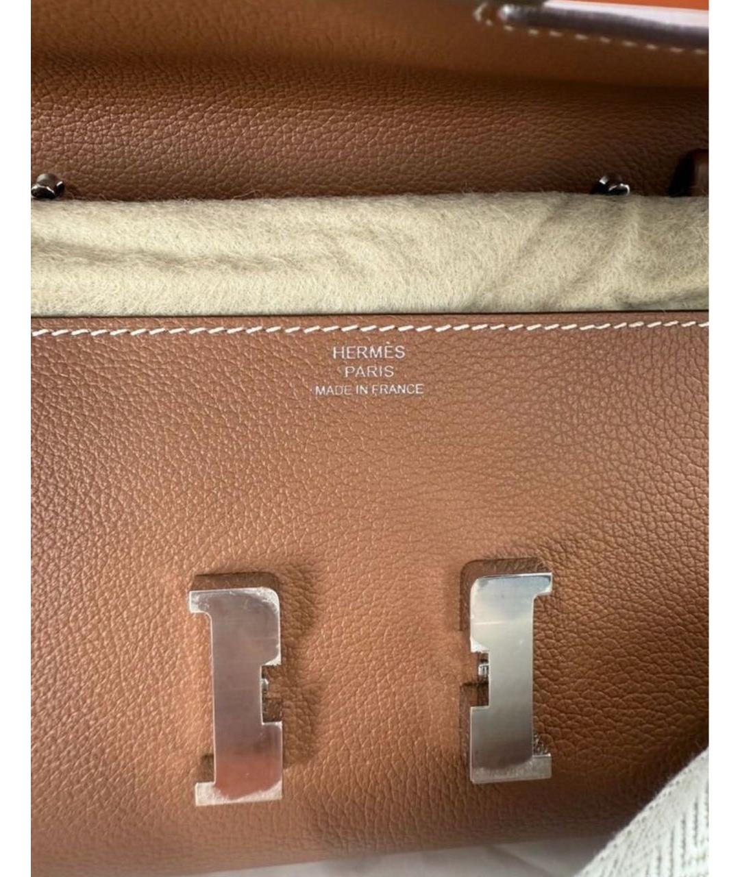 HERMES Коричневая кожаная сумка через плечо, фото 4