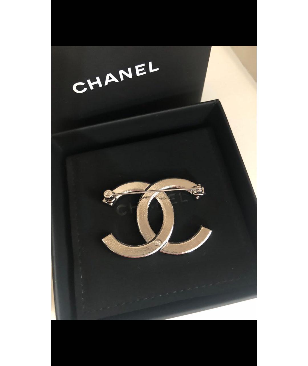 CHANEL Серебряная металлическая булавка / брошь, фото 3