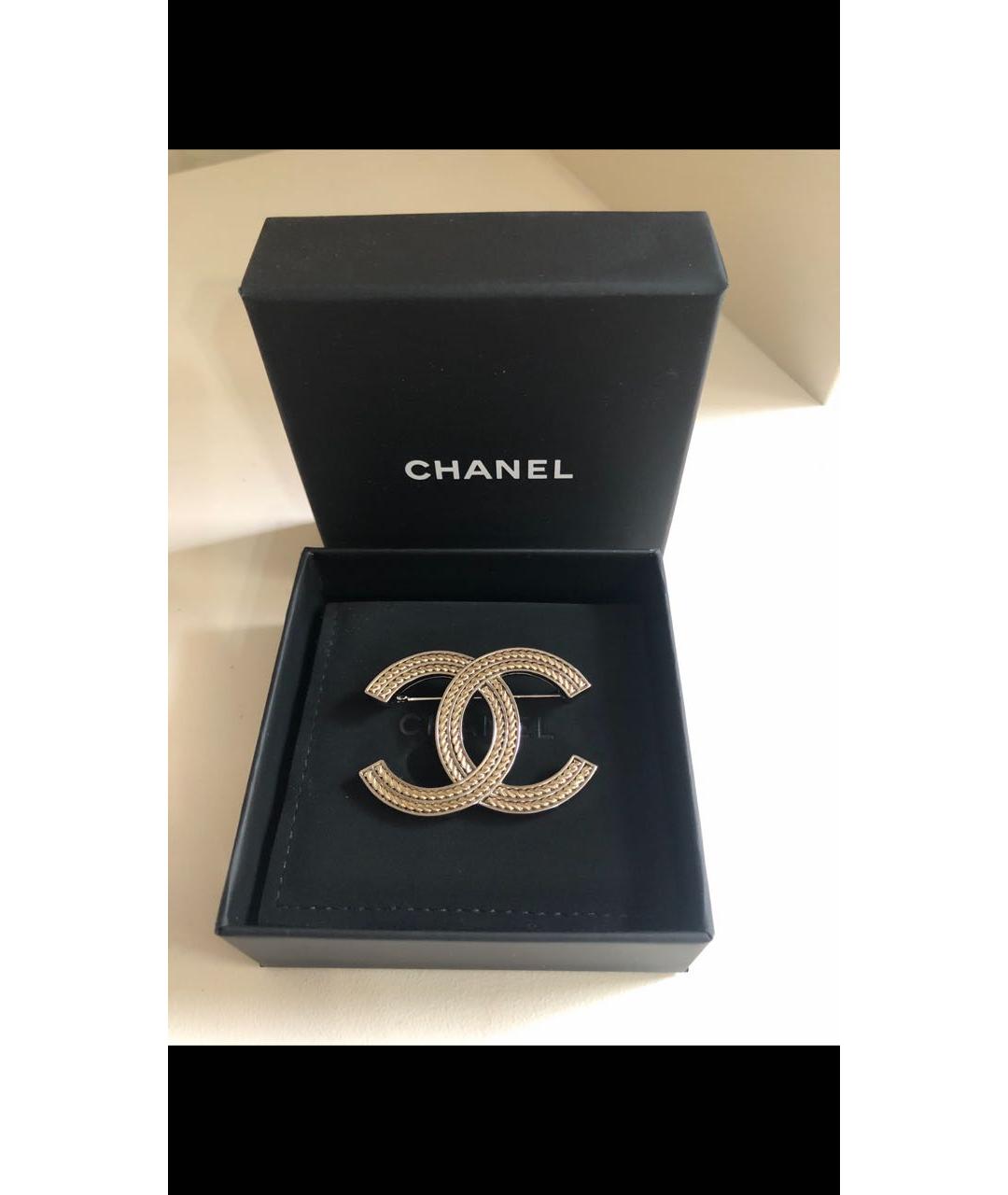 CHANEL Серебряная металлическая булавка / брошь, фото 7