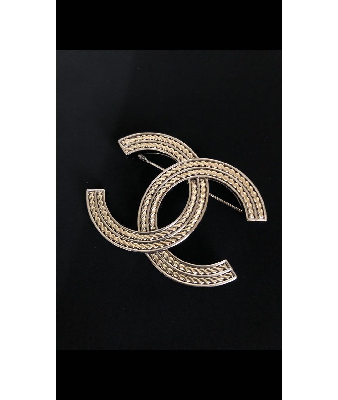 CHANEL Серебряная металлическая булавка / брошь, фото 2