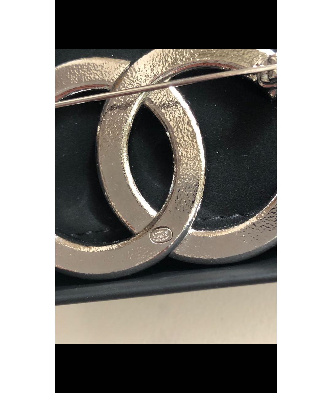CHANEL Серебряная металлическая булавка / брошь, фото 4
