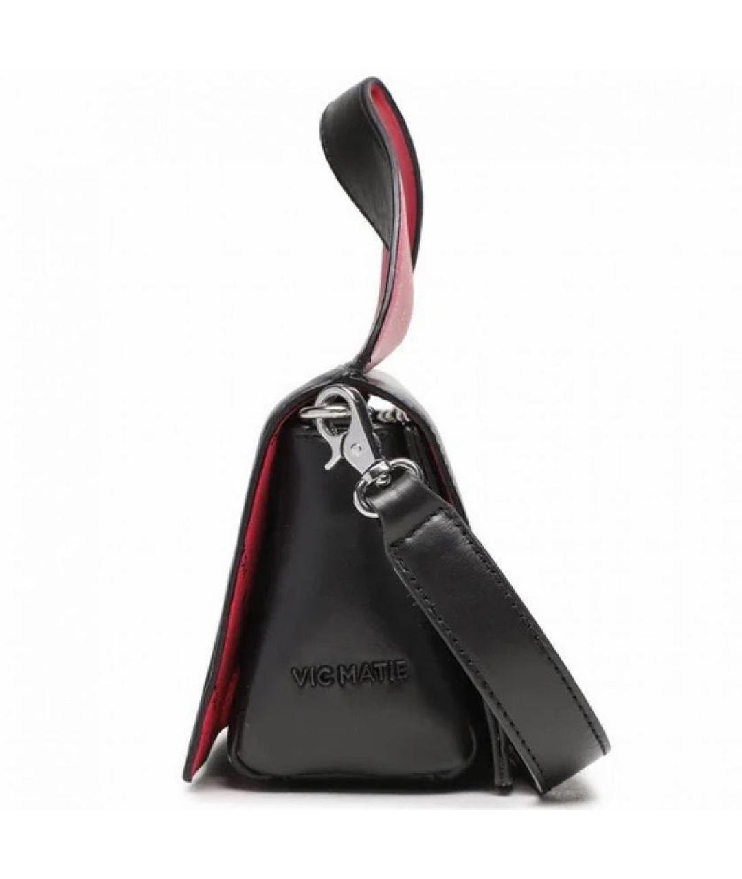 VIC MATIE Черная кожаная сумка через плечо, фото 2