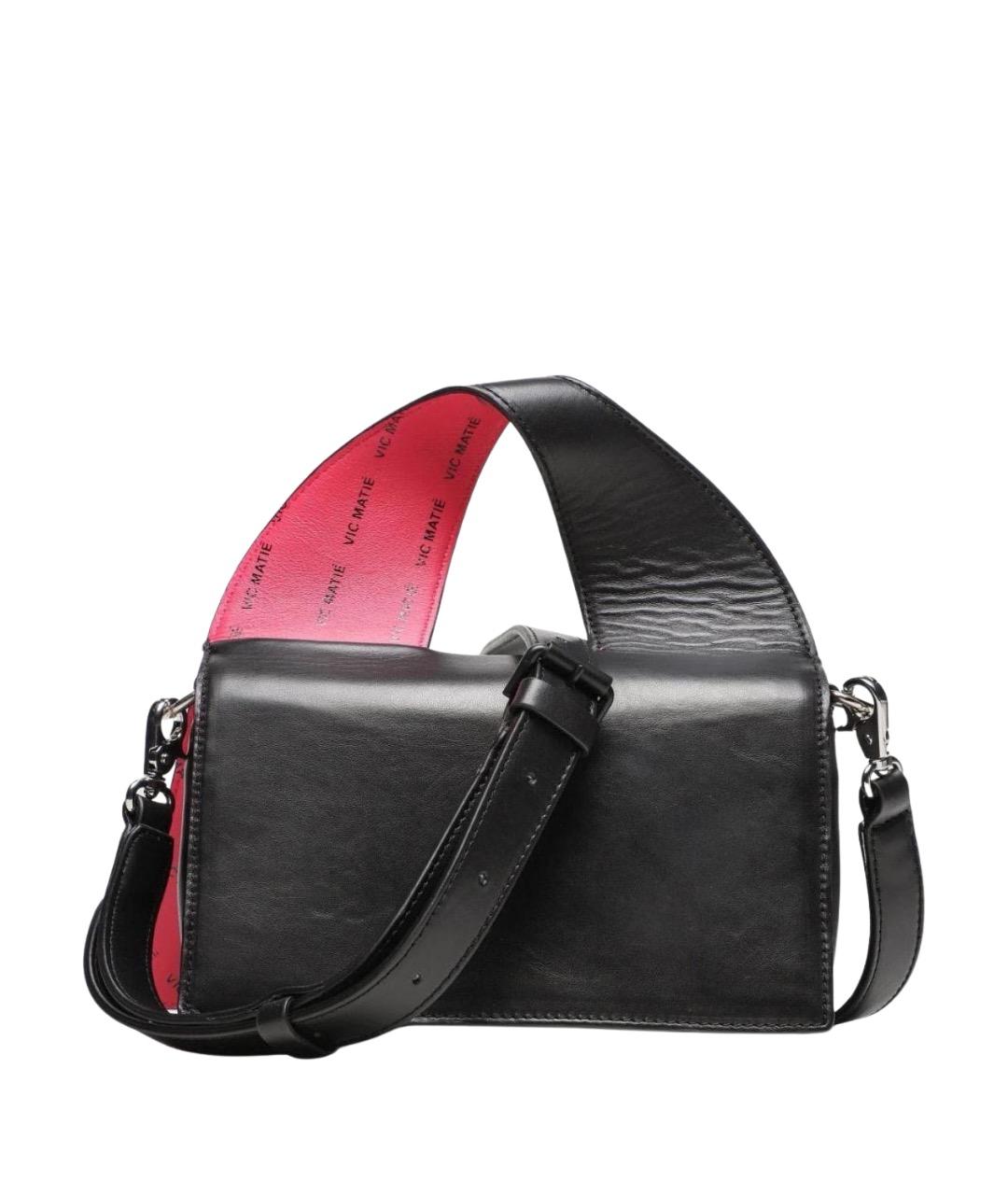 VIC MATIE Черная кожаная сумка через плечо, фото 1