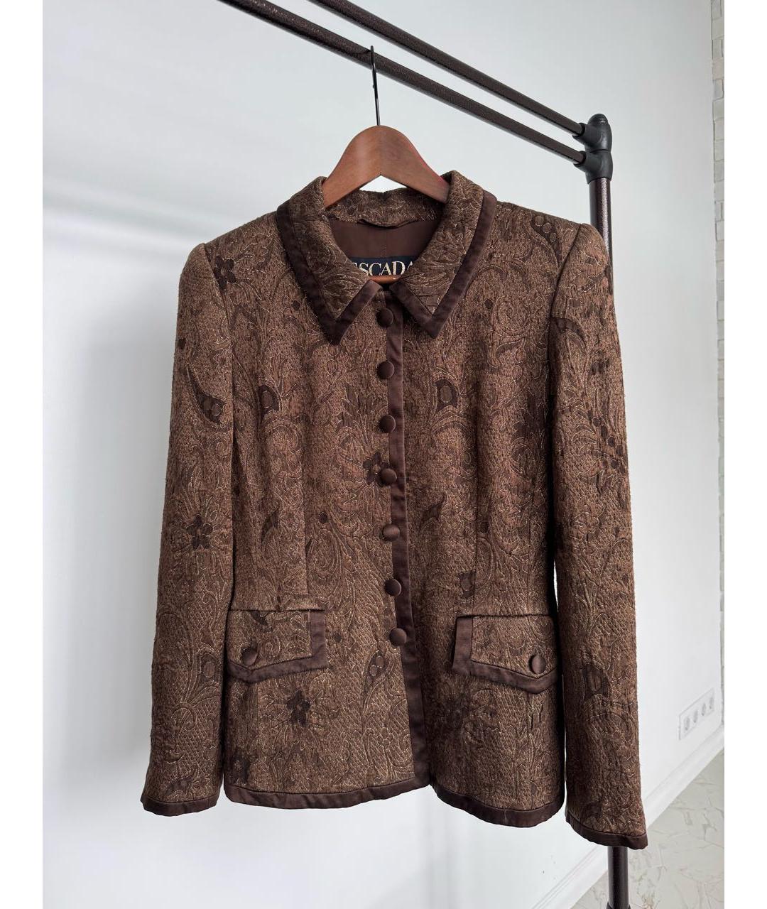 ESCADA Коричневый ацетатный жакет/пиджак, фото 9