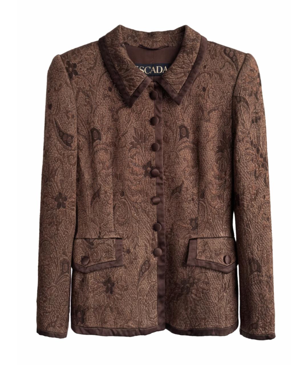 ESCADA Коричневый ацетатный жакет/пиджак, фото 1