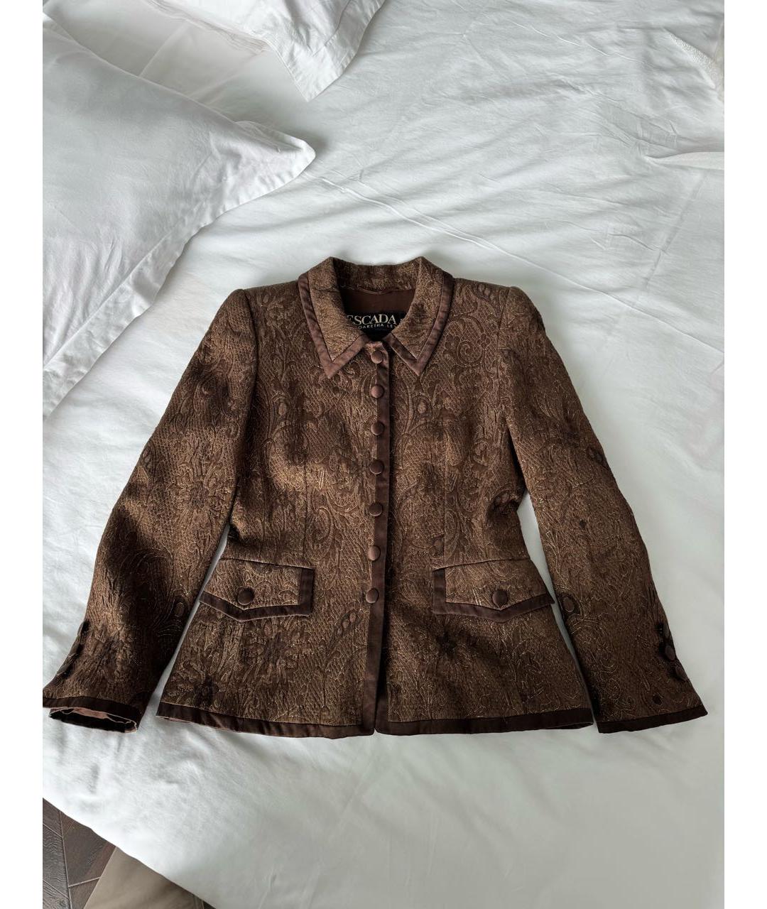 ESCADA Коричневый ацетатный жакет/пиджак, фото 5
