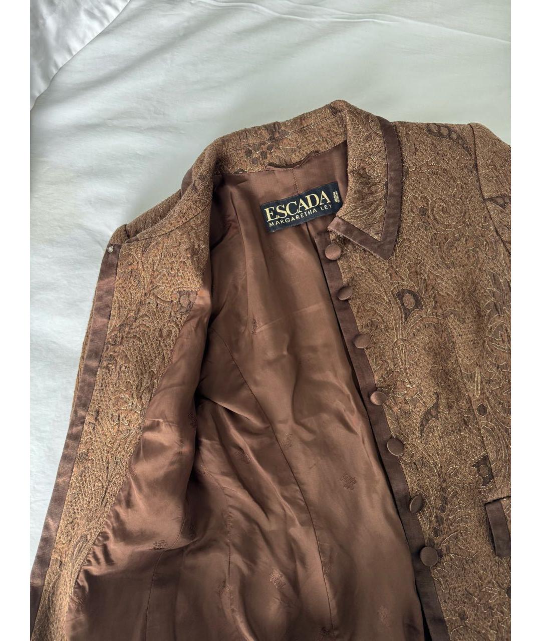 ESCADA Коричневый ацетатный жакет/пиджак, фото 6