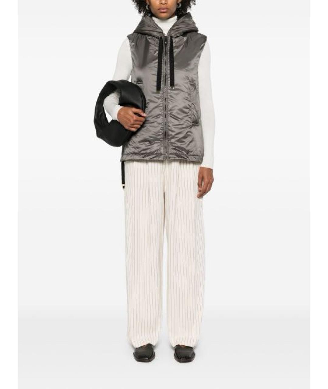 MAX MARA Антрацитовый полиэстеровый жилет, фото 5