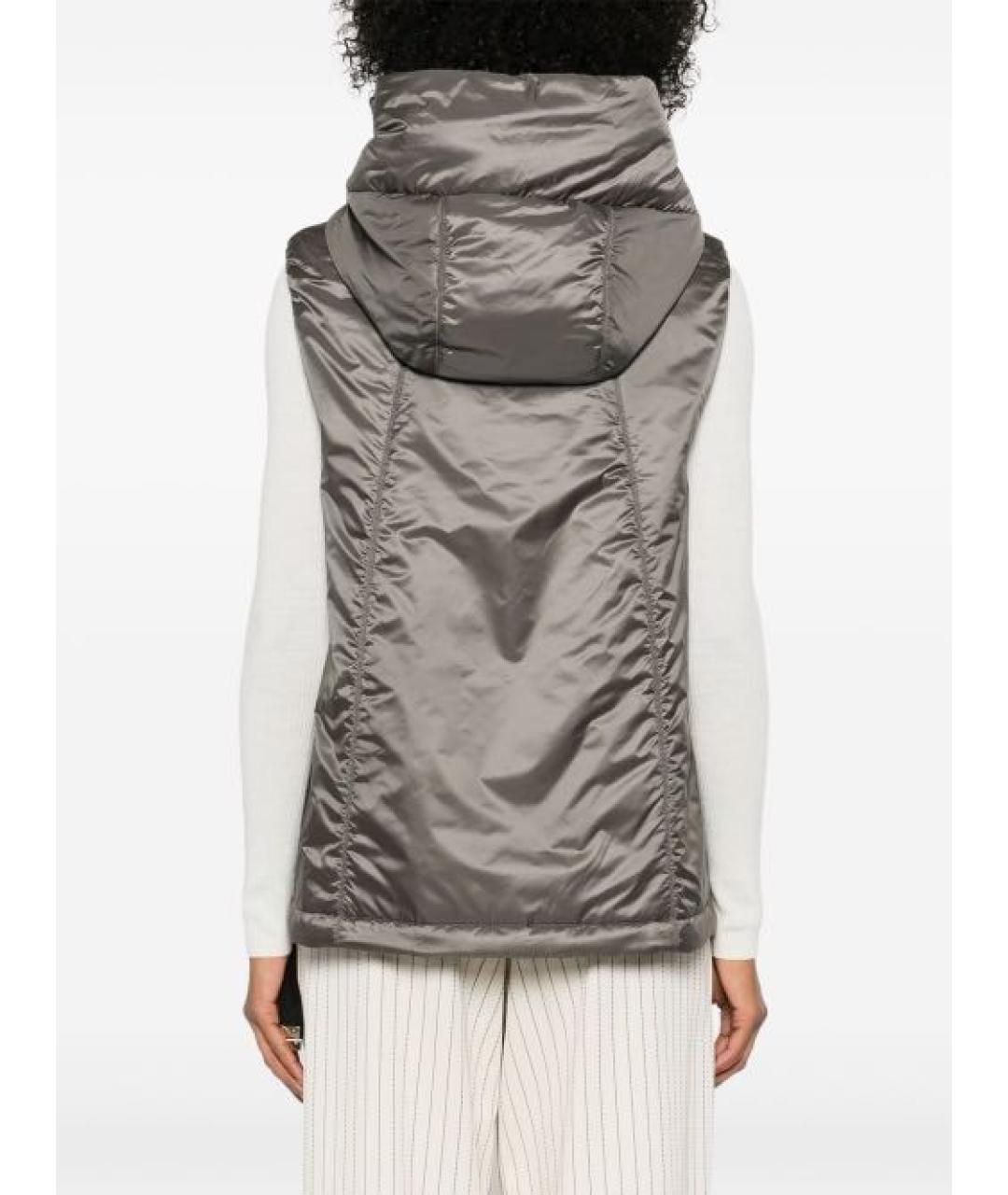 MAX MARA Антрацитовый полиэстеровый жилет, фото 2