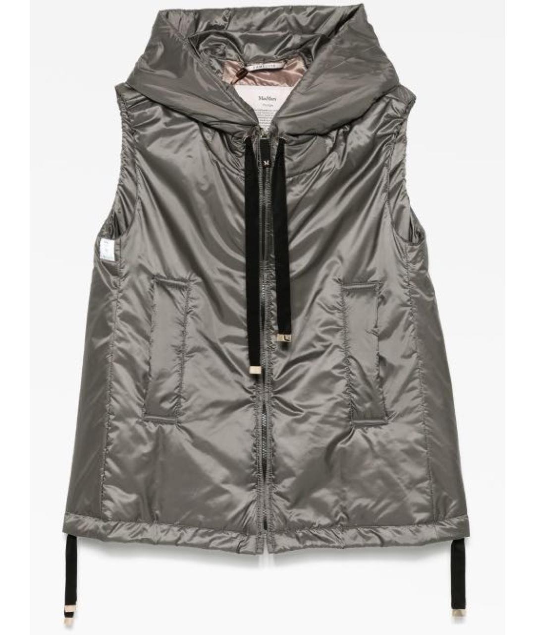 MAX MARA Антрацитовый полиэстеровый жилет, фото 6