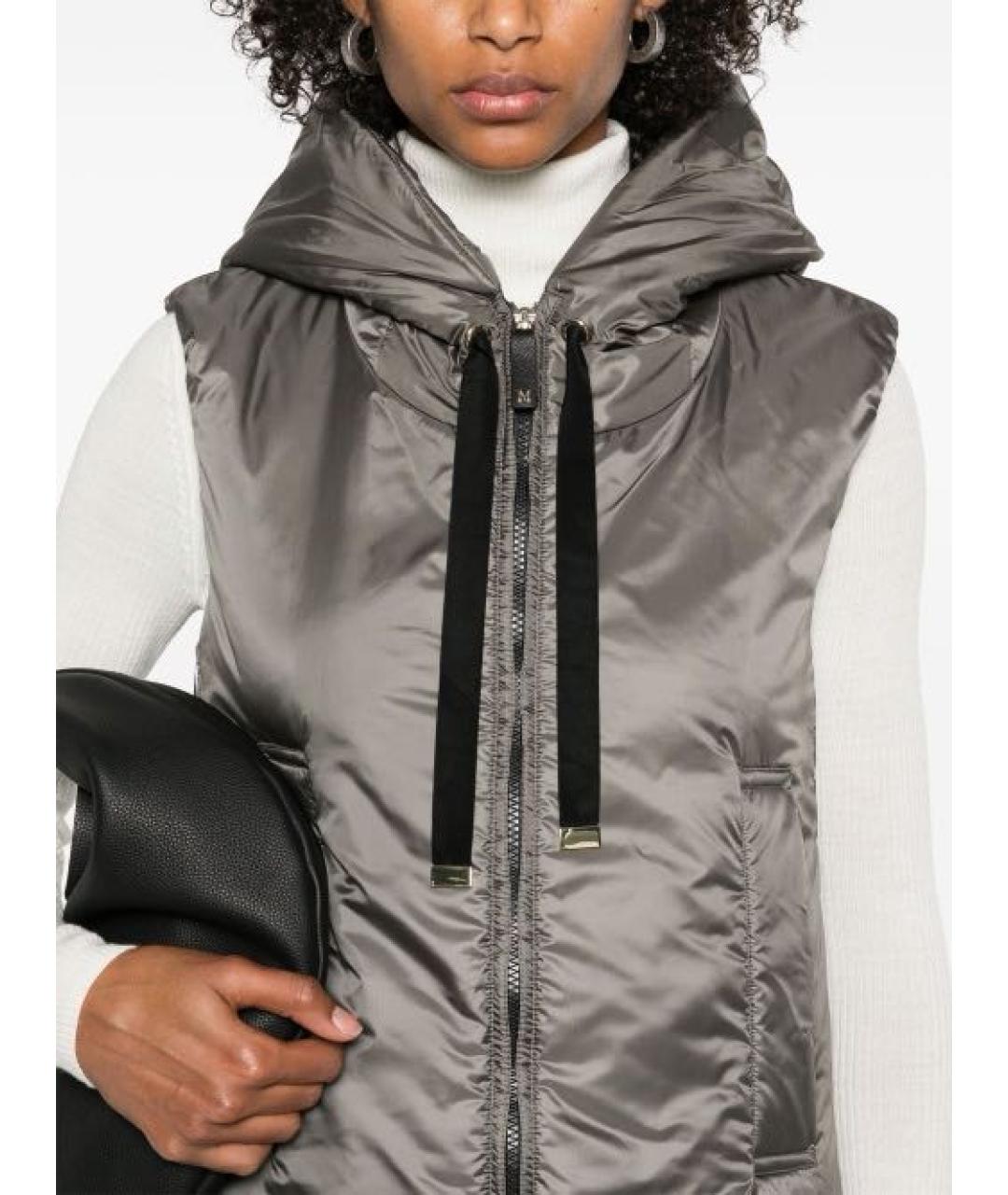MAX MARA Антрацитовый полиэстеровый жилет, фото 4