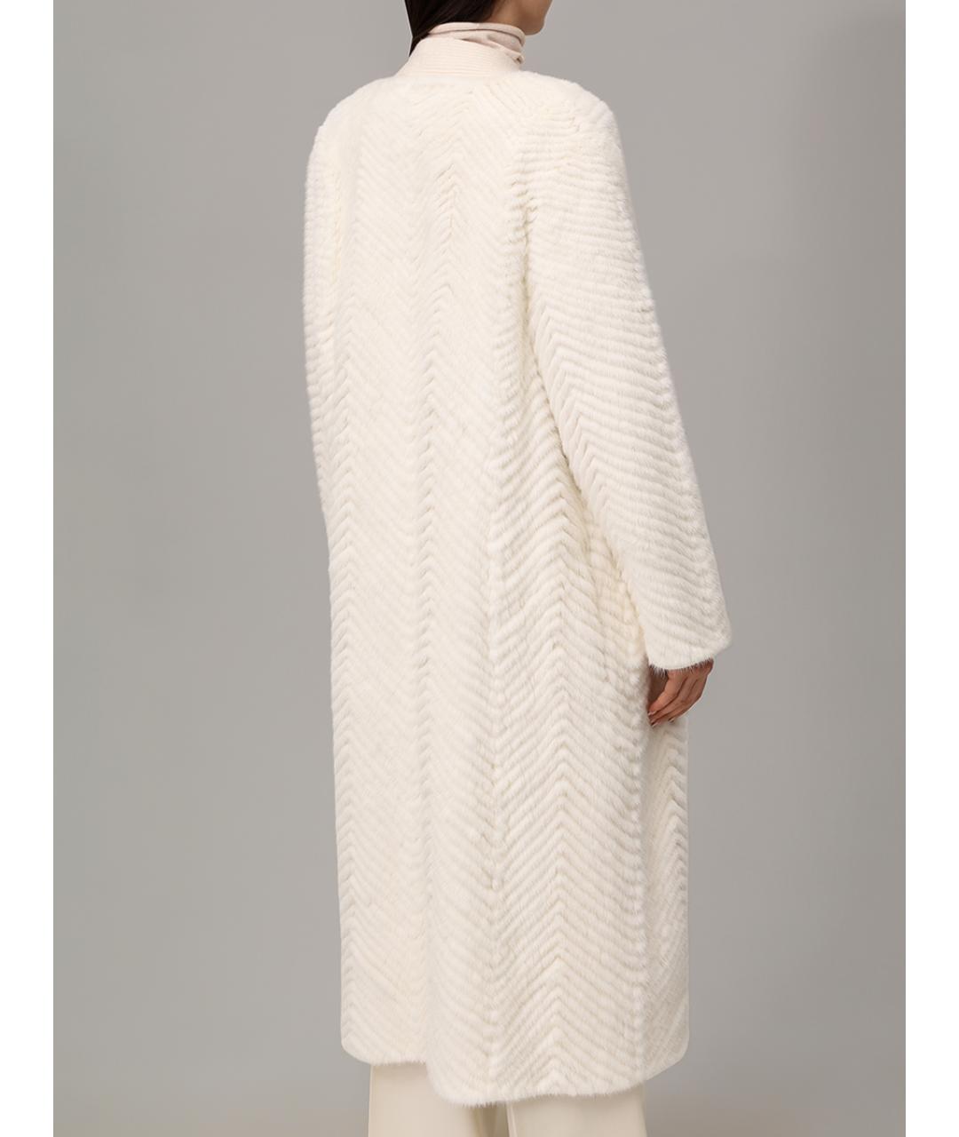 YVES SALOMON Белая меховая шуба, фото 2