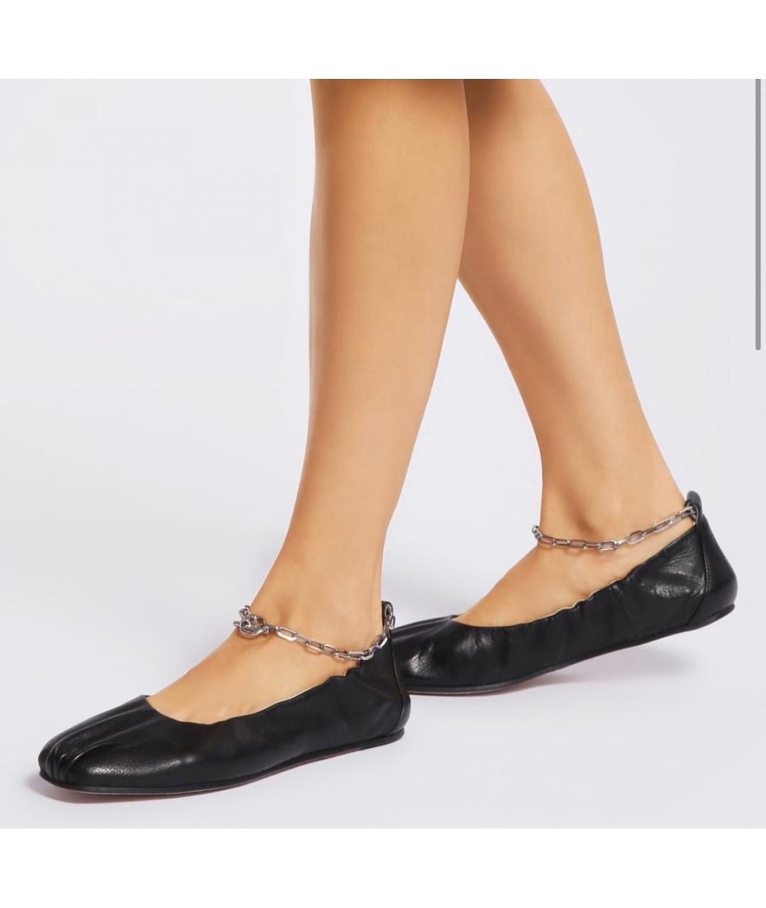 VIC MATIE Черные кожаные балетки, фото 5