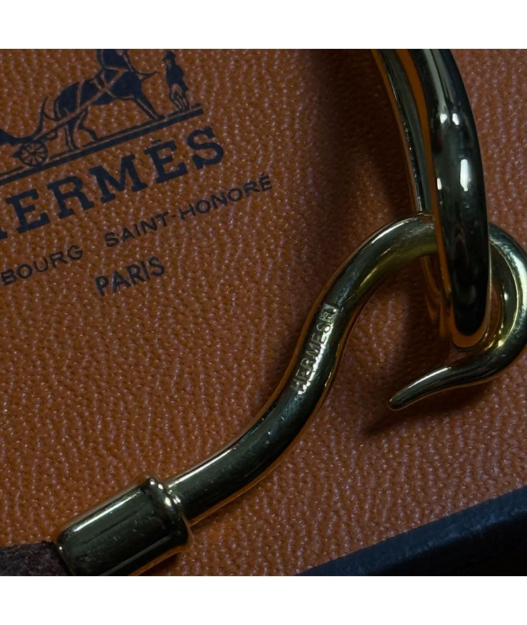 HERMES Коричневый кожаный браслет, фото 3