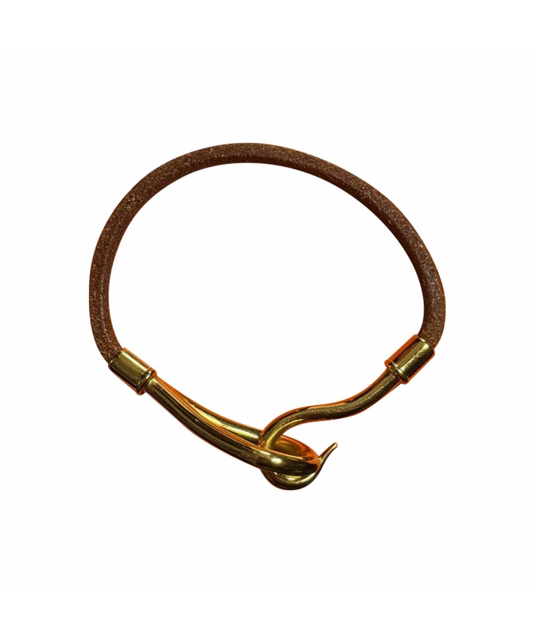 HERMES Коричневый кожаный браслет, фото 1