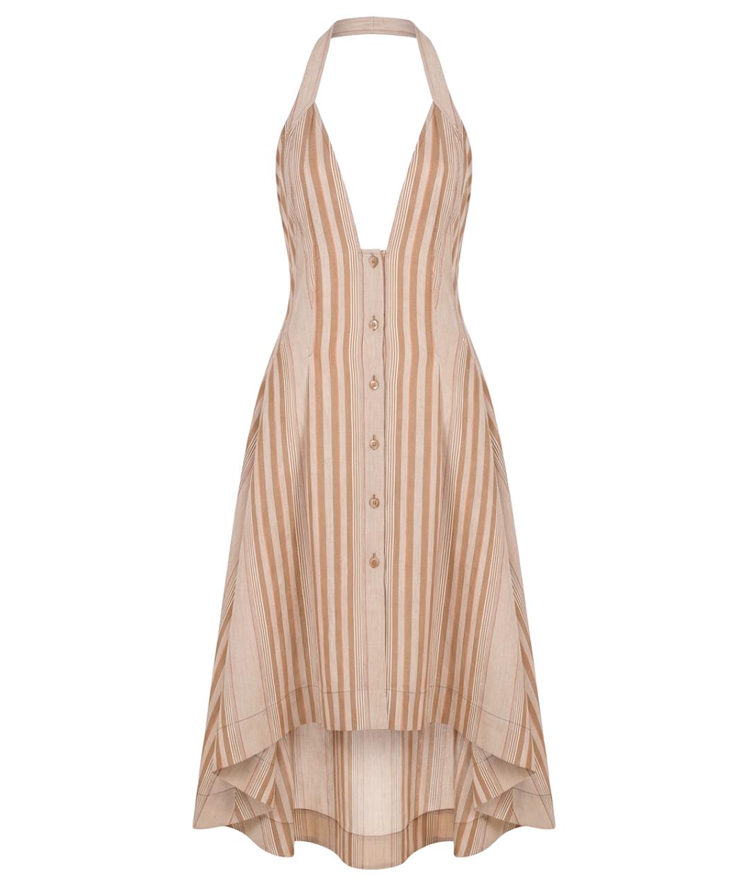 ALBERTA FERRETTI Бежевый хлопковый сарафан, фото 1