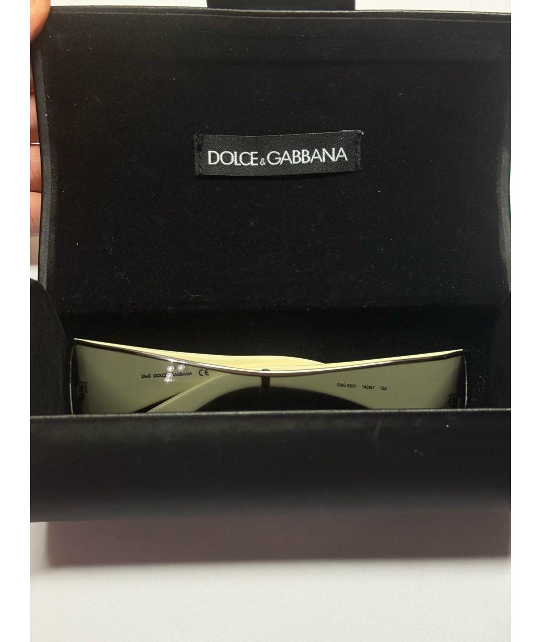 DOLCE&GABBANA Бежевые пластиковые солнцезащитные очки, фото 5