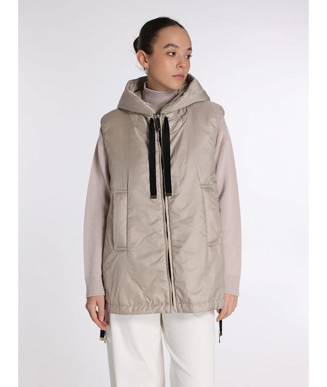 MAX MARA Серый полиэстеровый жилет, фото 4