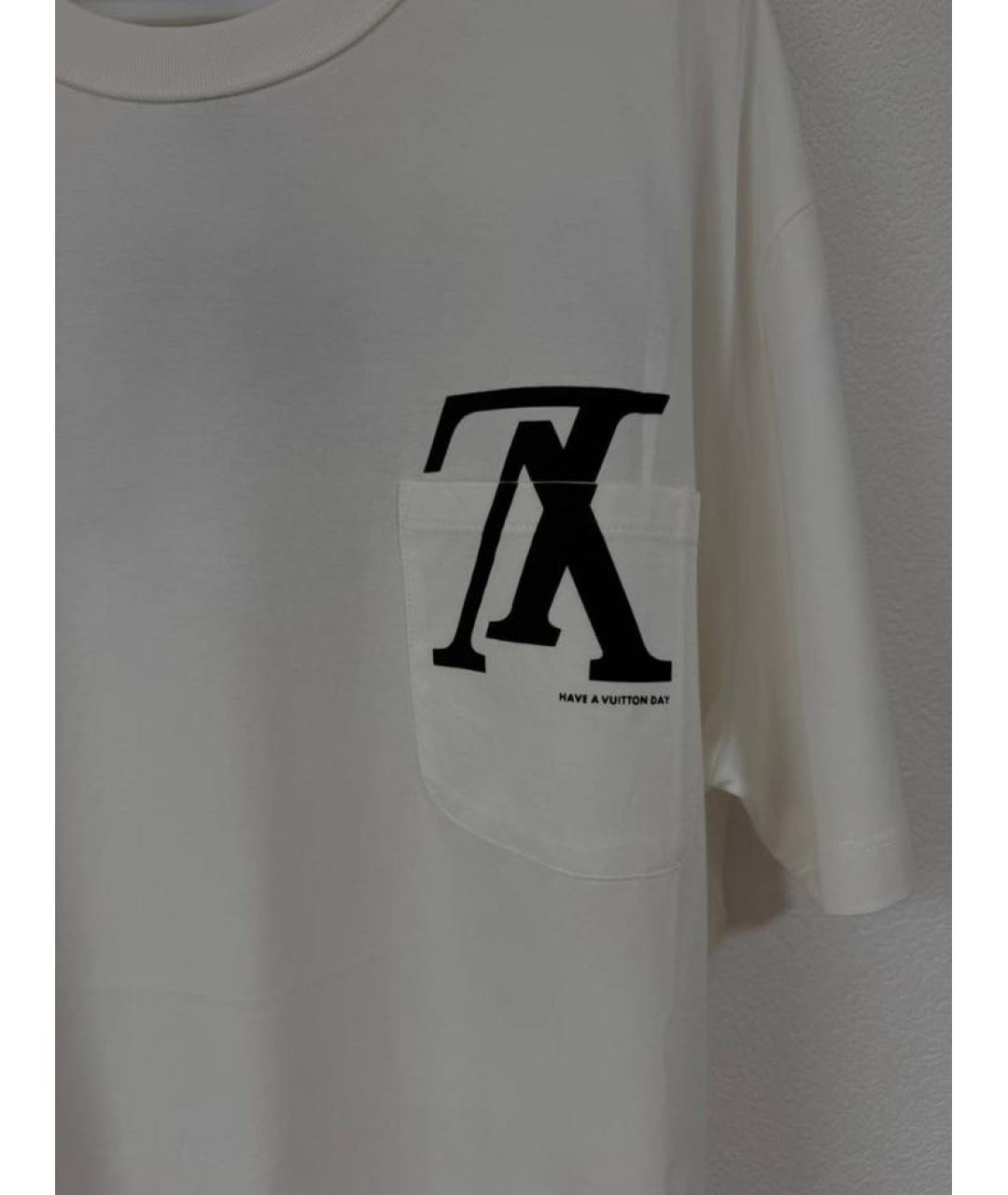 LOUIS VUITTON Белая хлопковая футболка, фото 3