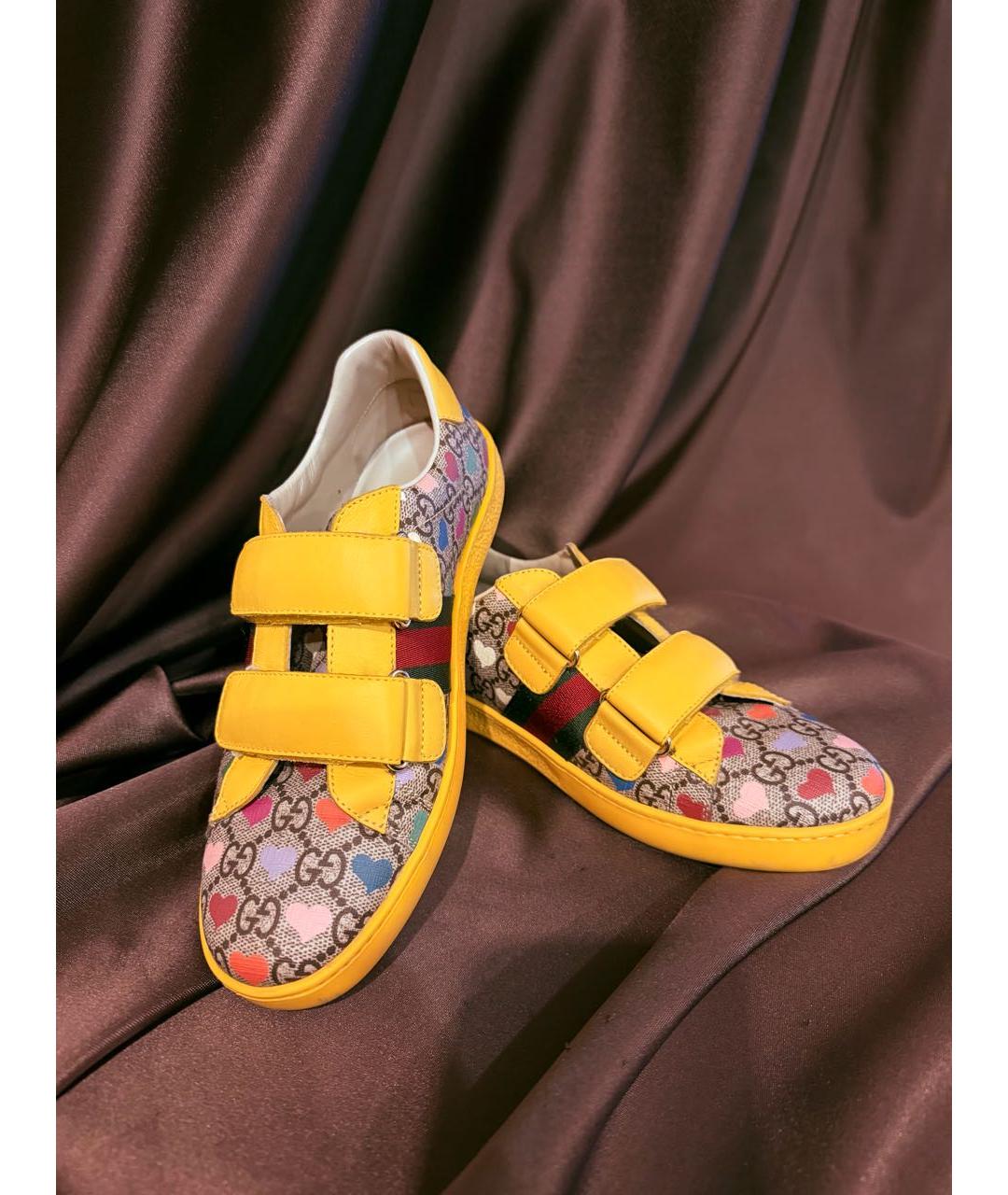 GUCCI Мульти кожаные кеды, фото 3