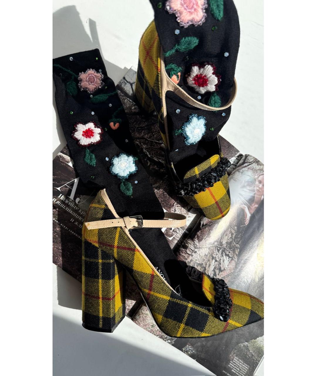 NO. 21 Желтые текстильные туфли, фото 7