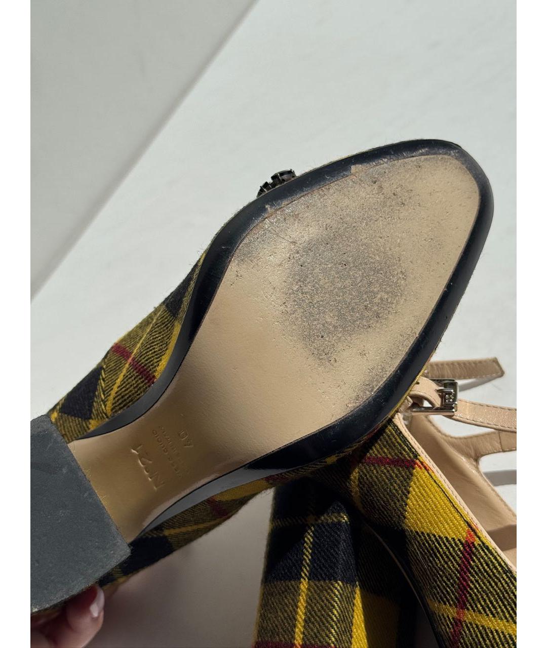 NO. 21 Желтые текстильные туфли, фото 5