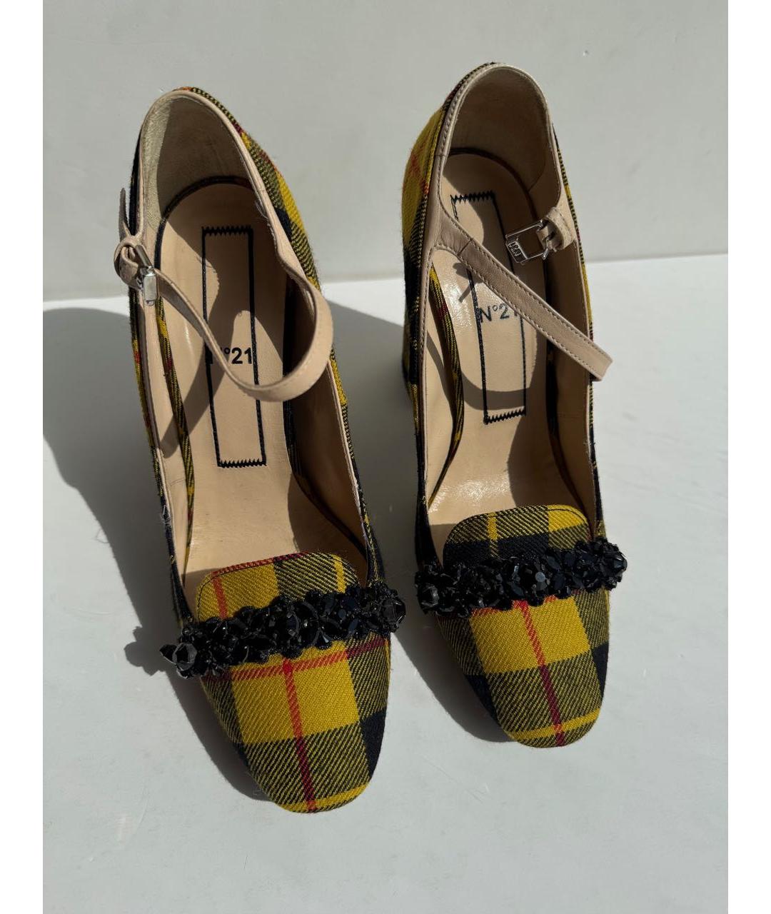 NO. 21 Желтые текстильные туфли, фото 3
