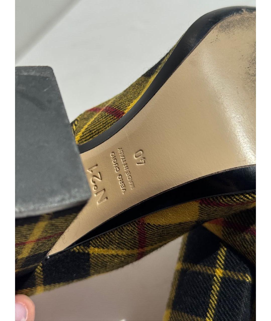 NO. 21 Желтые текстильные туфли, фото 4