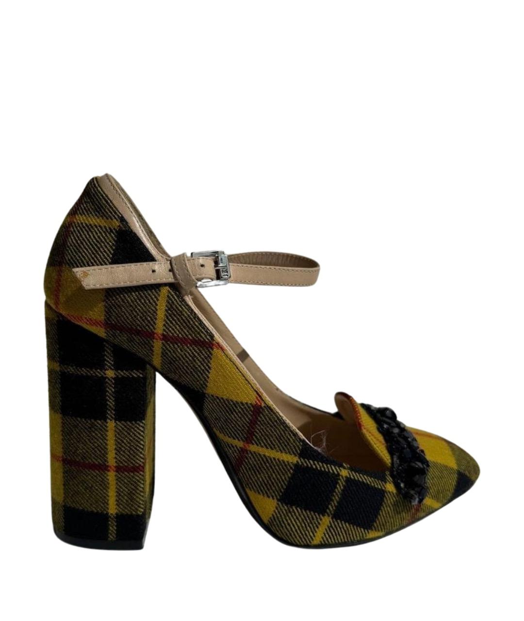 NO. 21 Желтые текстильные туфли, фото 1