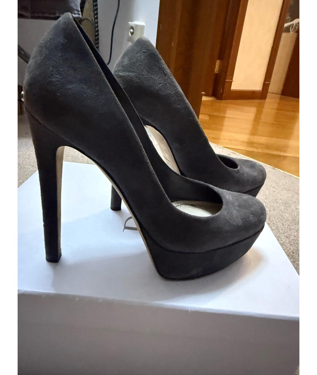 CHRISTIAN DIOR Серые замшевые туфли, фото 5