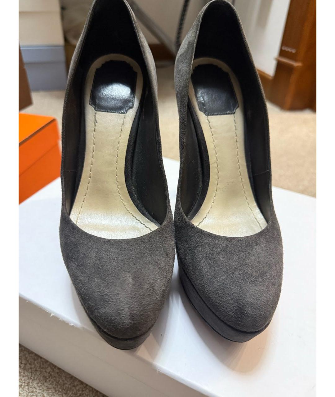 CHRISTIAN DIOR Серые замшевые туфли, фото 2