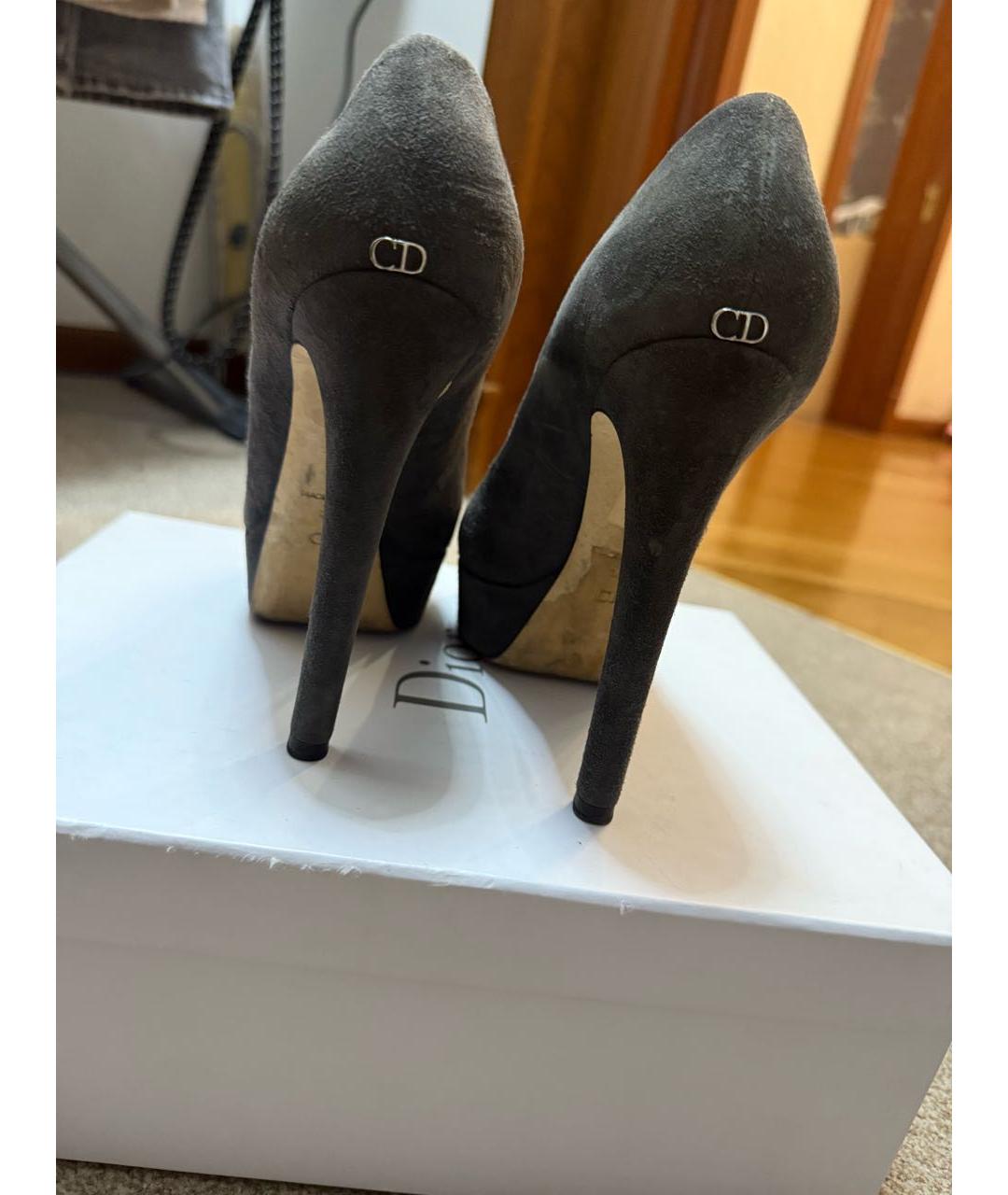 CHRISTIAN DIOR Серые замшевые туфли, фото 3