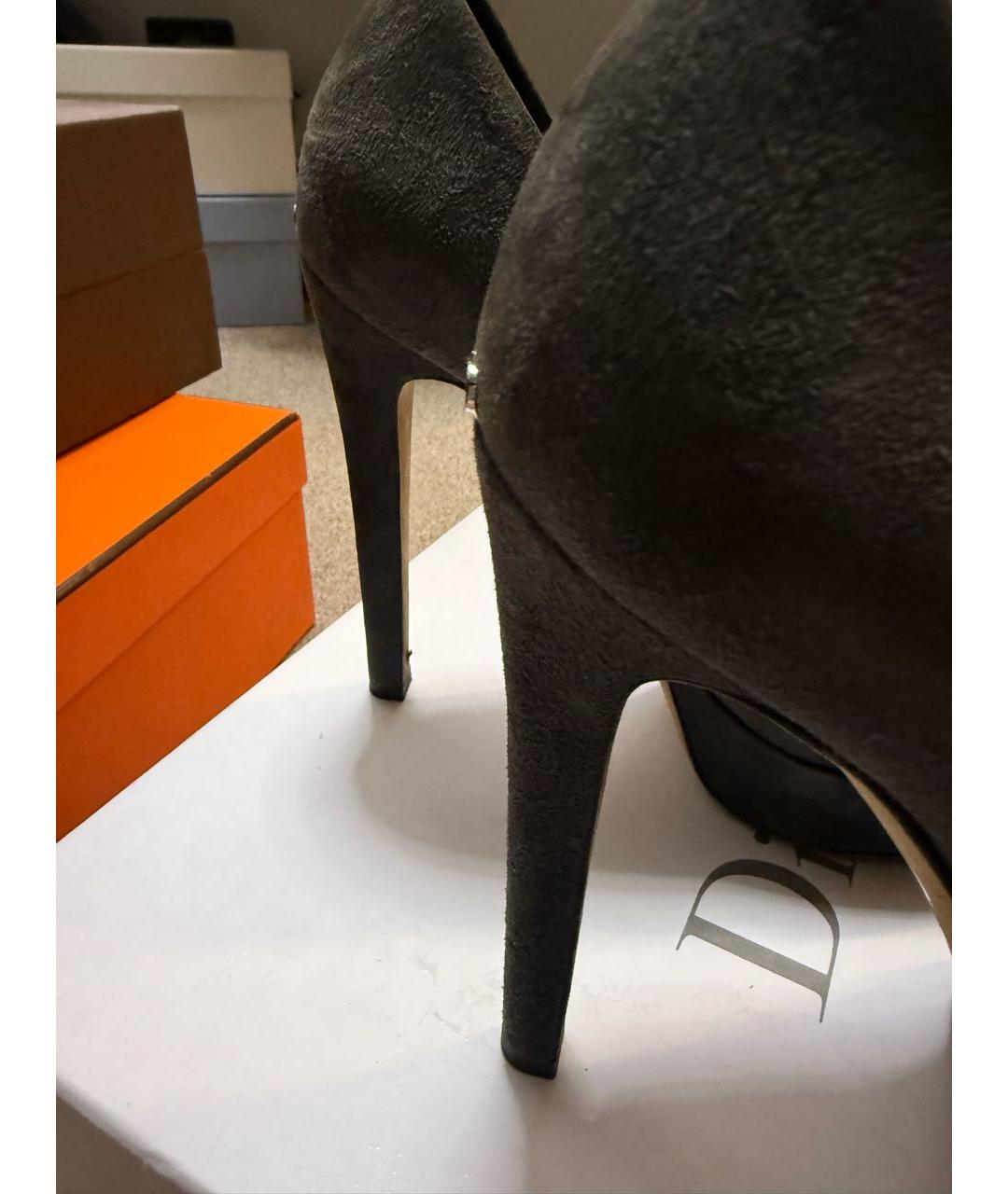 CHRISTIAN DIOR Серые замшевые туфли, фото 4