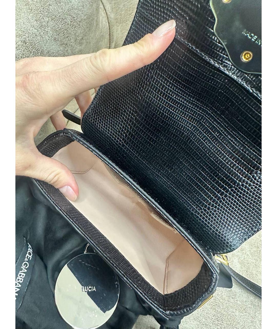 DOLCE&GABBANA Черная кожаная сумка через плечо, фото 3