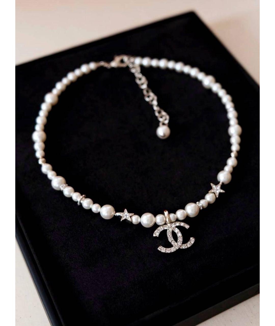 CHANEL Белое жемчужное колье, фото 3