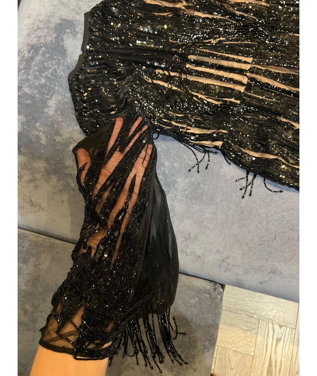 ELIE SAAB Черное шелковое коктейльное платье, фото 6