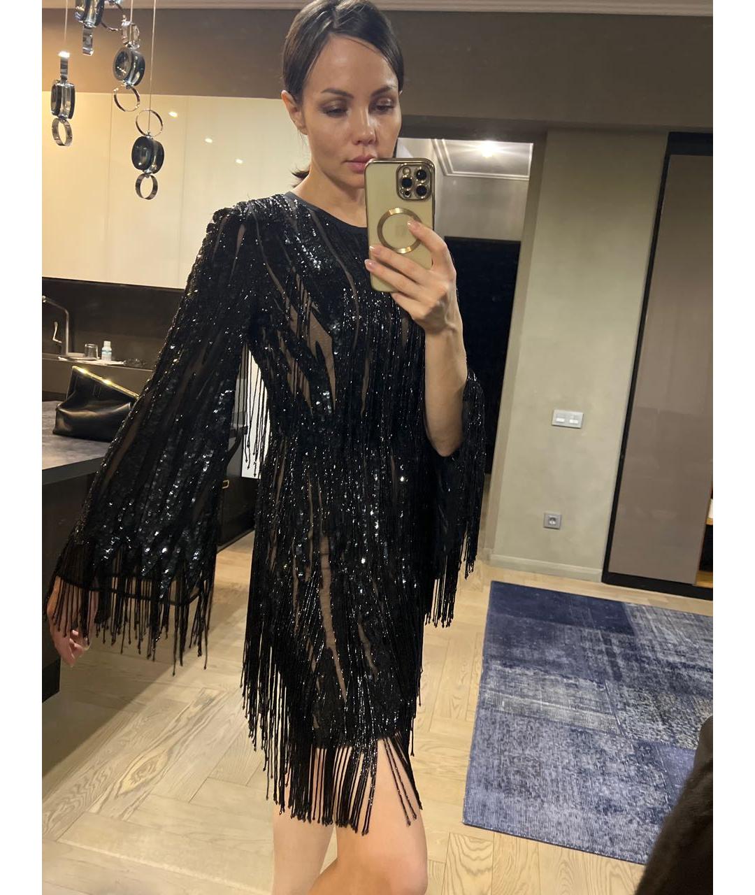 ELIE SAAB Черное шелковое коктейльное платье, фото 5