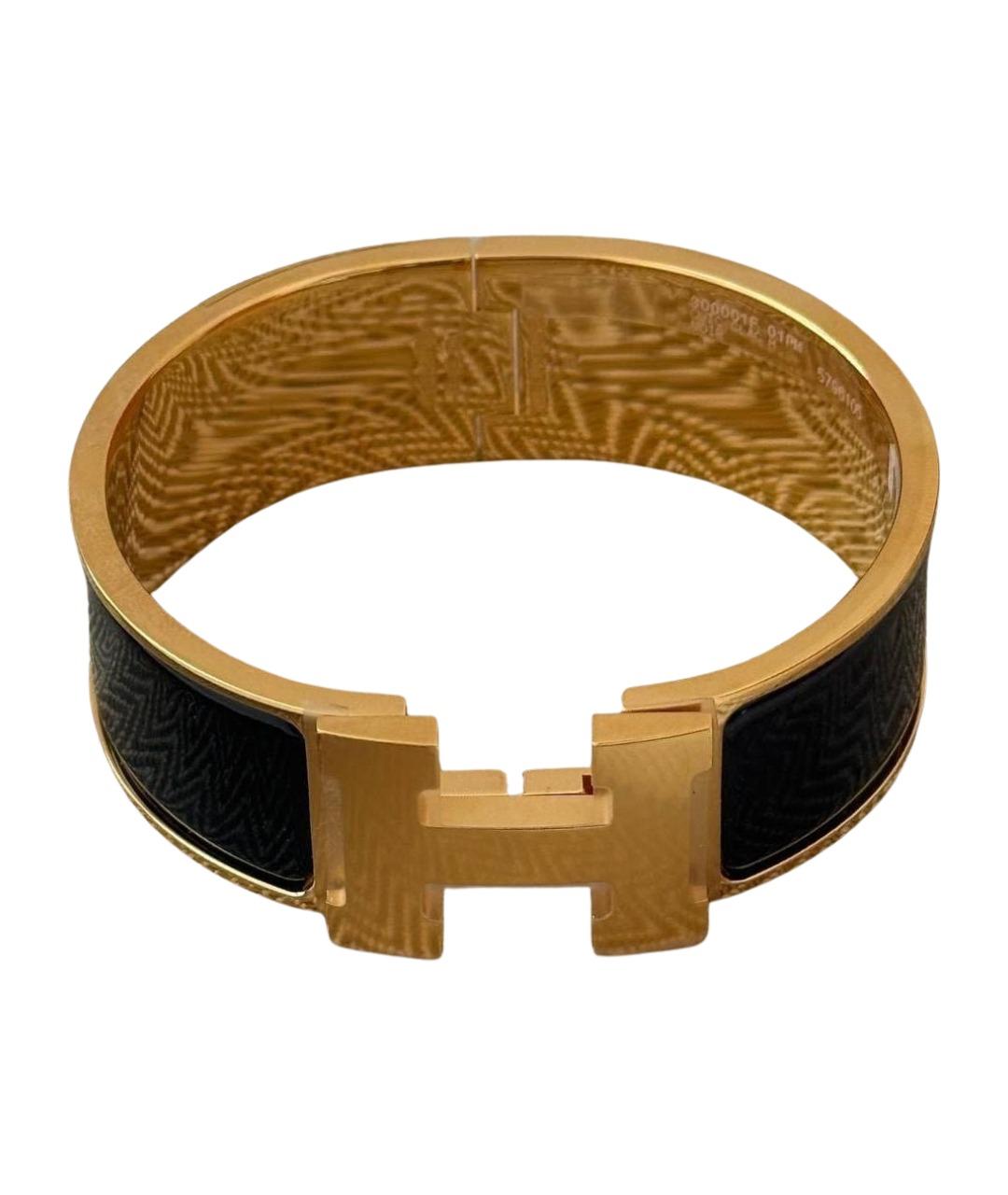 HERMES Черный металлический браслет, фото 1