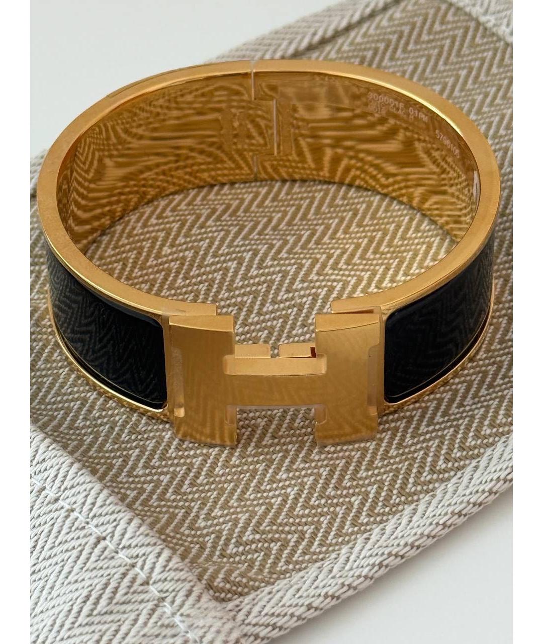 HERMES Черный металлический браслет, фото 5