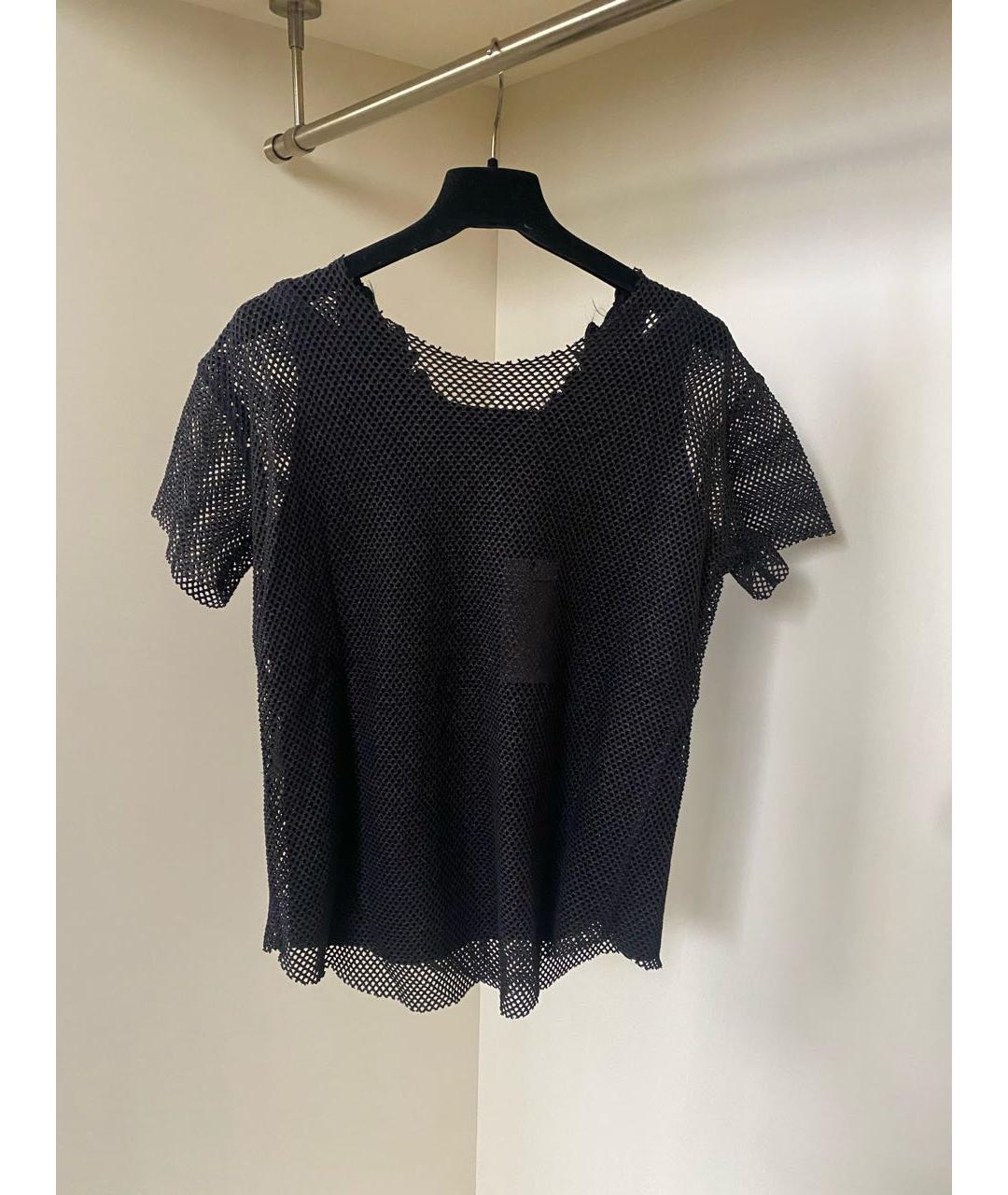 JO NO FUI Антрацитовая хлопко-эластановая футболка, фото 5