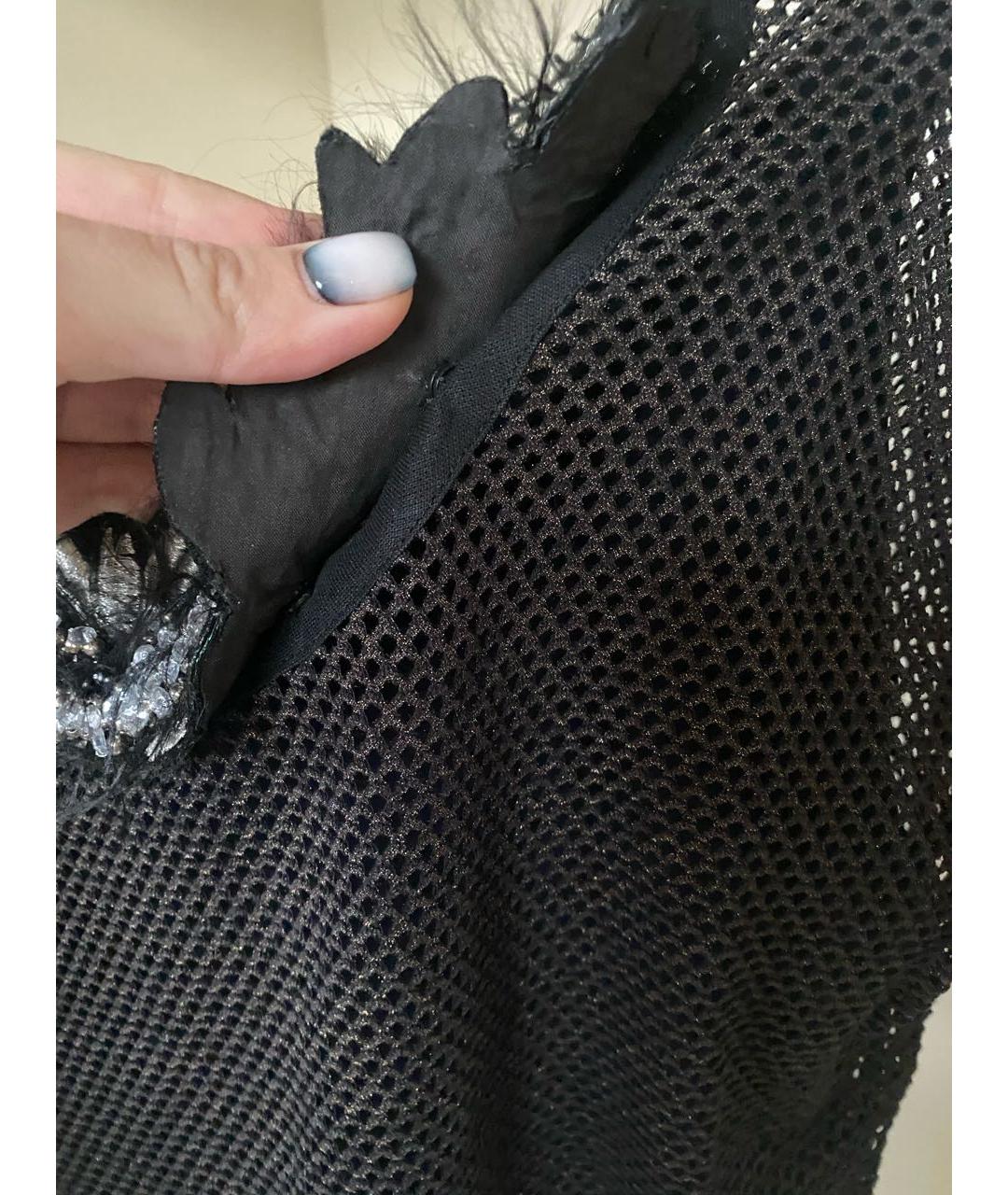 JO NO FUI Антрацитовая хлопко-эластановая футболка, фото 7