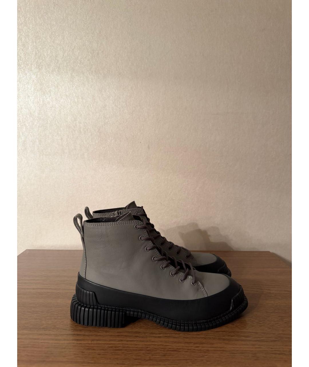 Camper Серые кожаные ботинки, фото 7
