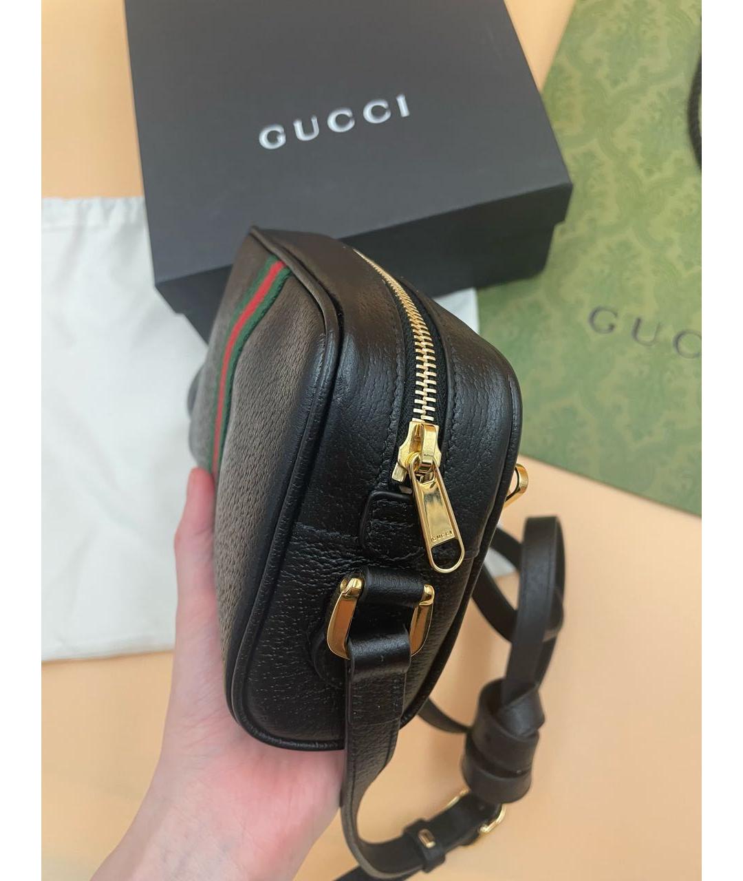 GUCCI Черная кожаная сумка через плечо, фото 7