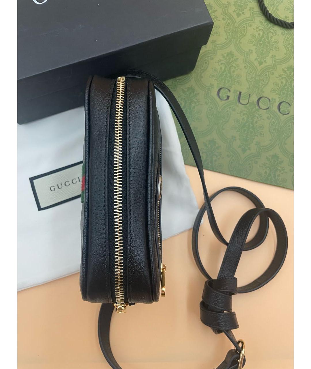 GUCCI Черная кожаная сумка через плечо, фото 8