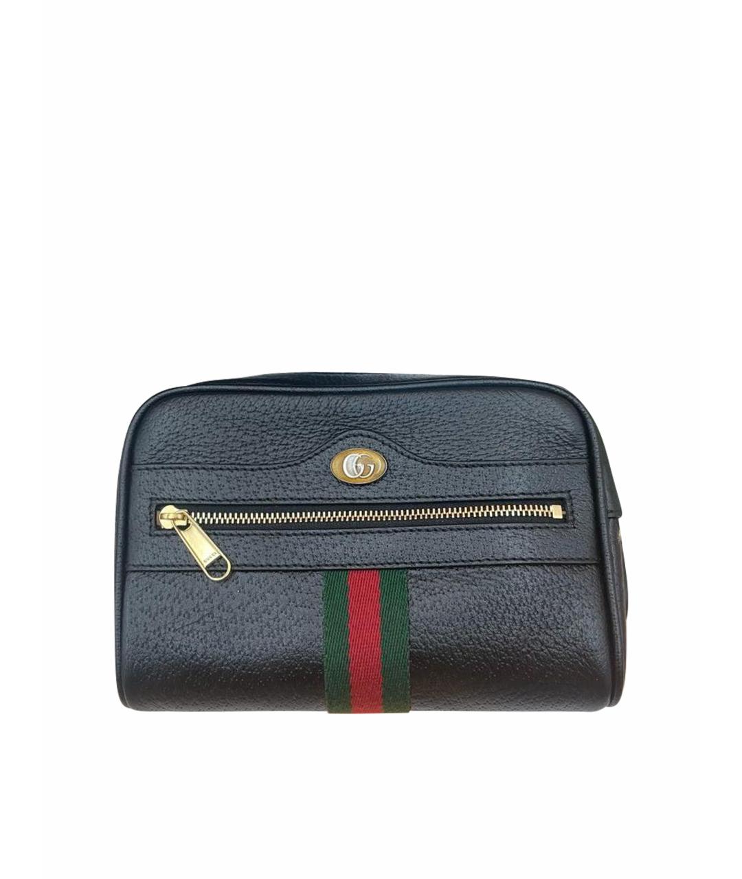 GUCCI Черная кожаная сумка через плечо, фото 1